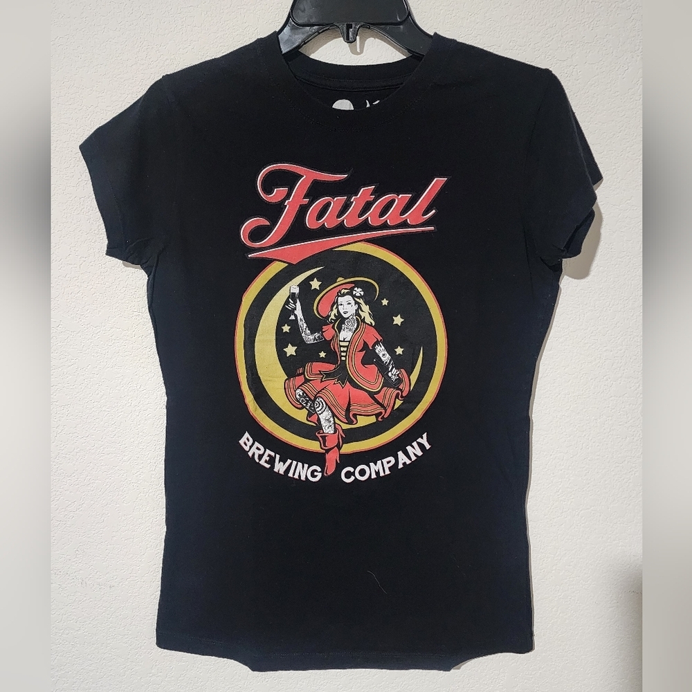 🎀Y2K Fatal Clothing Brewing Company Black Shirt Size: Juniors Extra Large🎀
